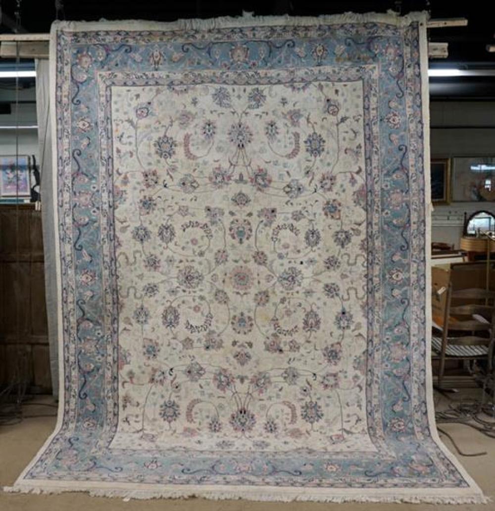 INDO-TABRIZ IVORY GROUND RUG,