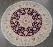 INDO TABRIZ ROUND RUG D: 6 FT