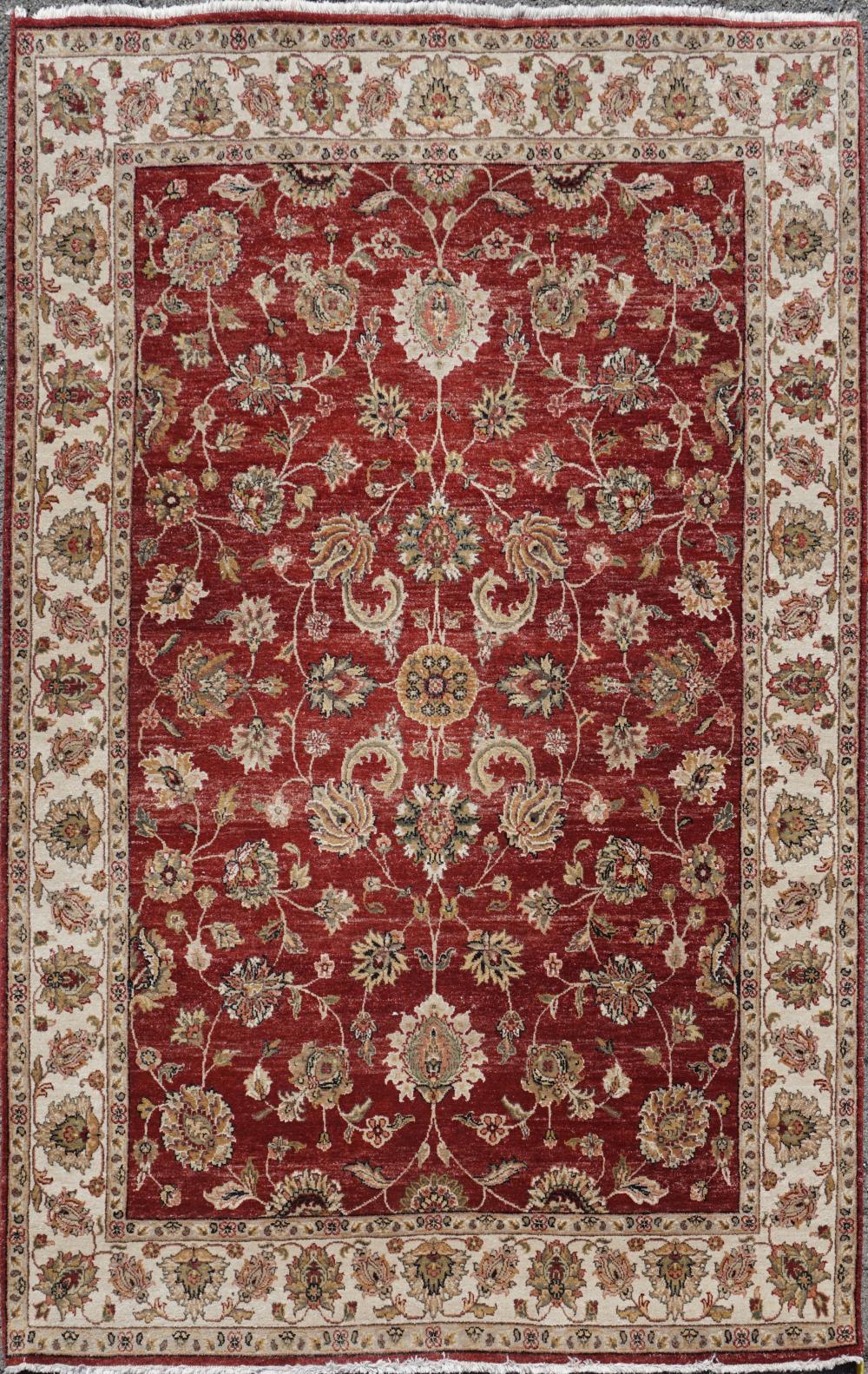 INDO-TABRIZ WOOL RUG APPROX. 6' X