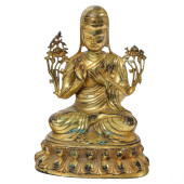 INDO TIBETAN ANTIQUE GILT BUDD