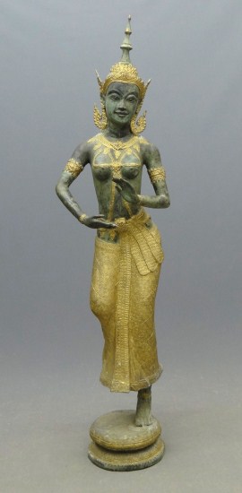 Indonesian bronze life size figure.