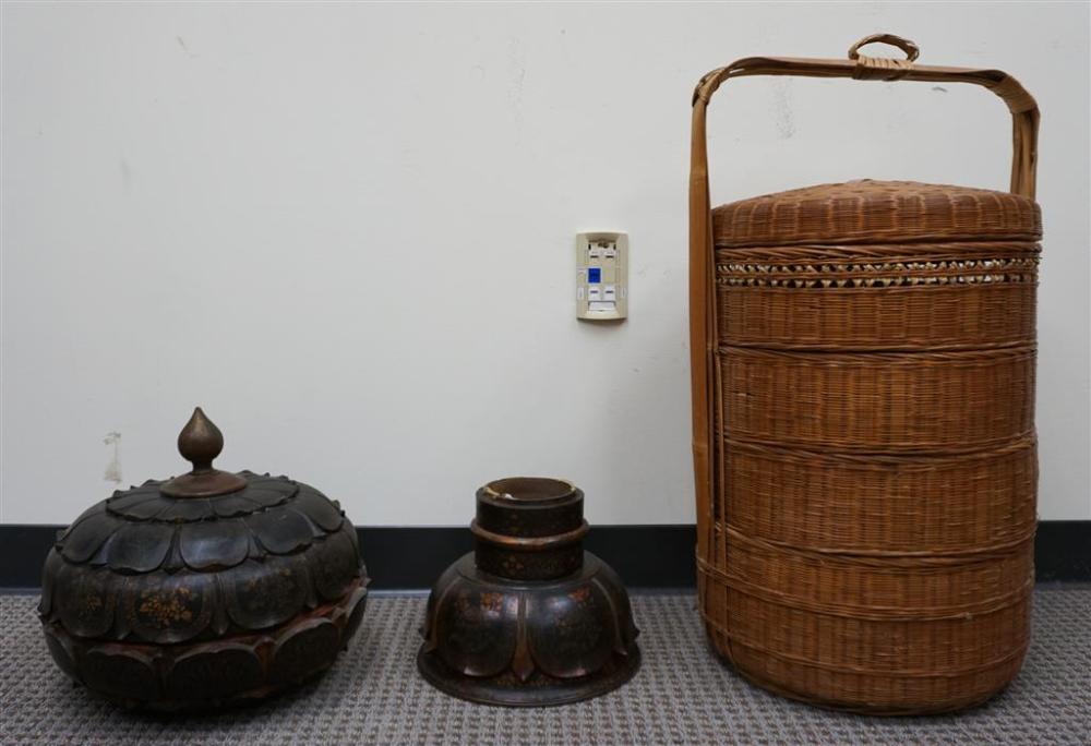 INDONESIAN LACQUER BRIDAL BOX AND