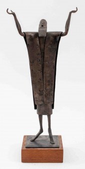 INITIALED BRONZE SCULPTURE OF