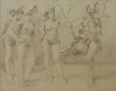 INITIALED GRAPHITE & CHALK DRA