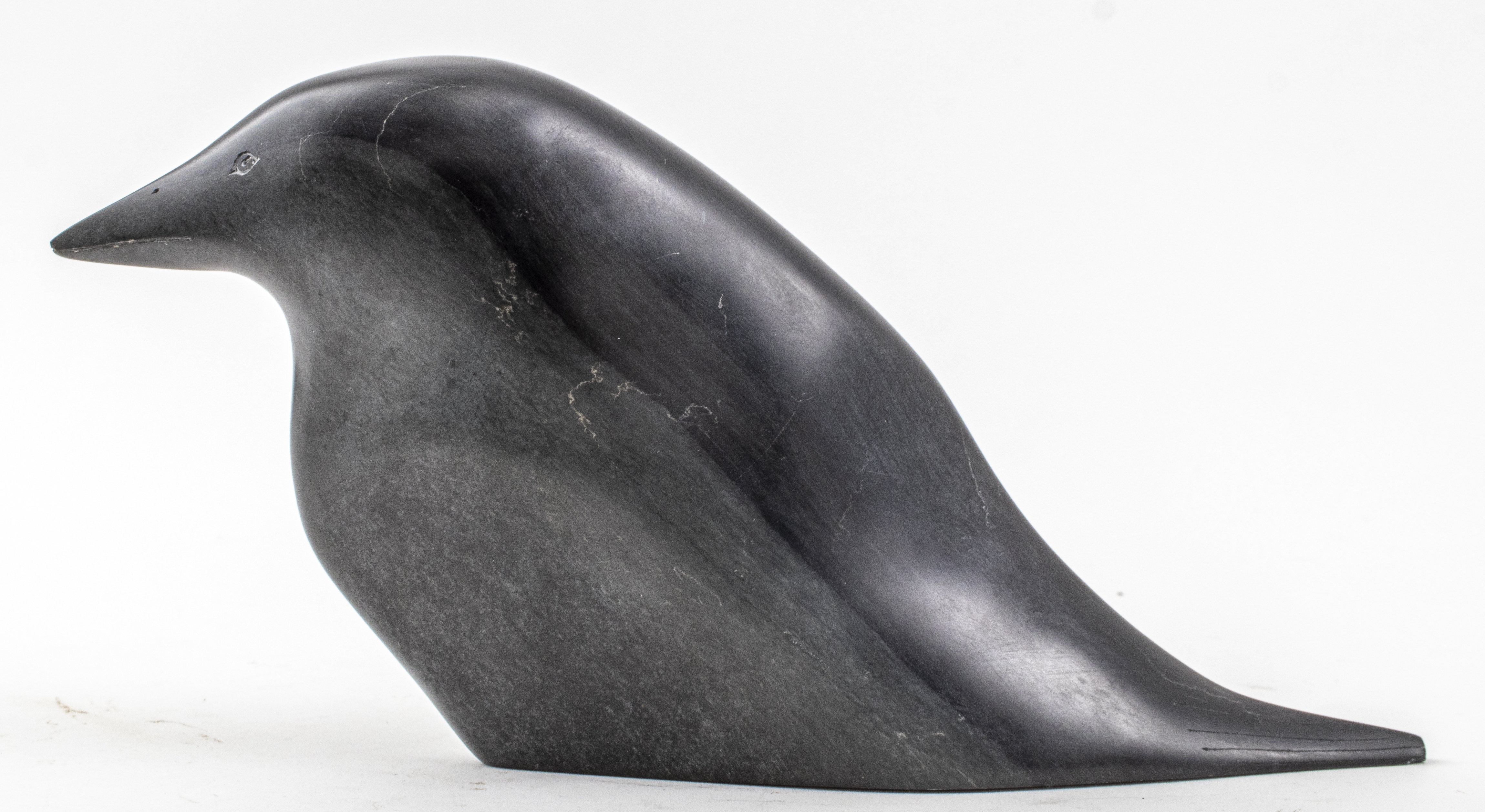 INITIALED INUIT HARDSTONE BIRD