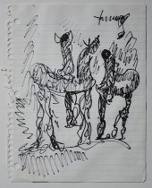 INK ABSTRACT ON LINED NOTEBOOK