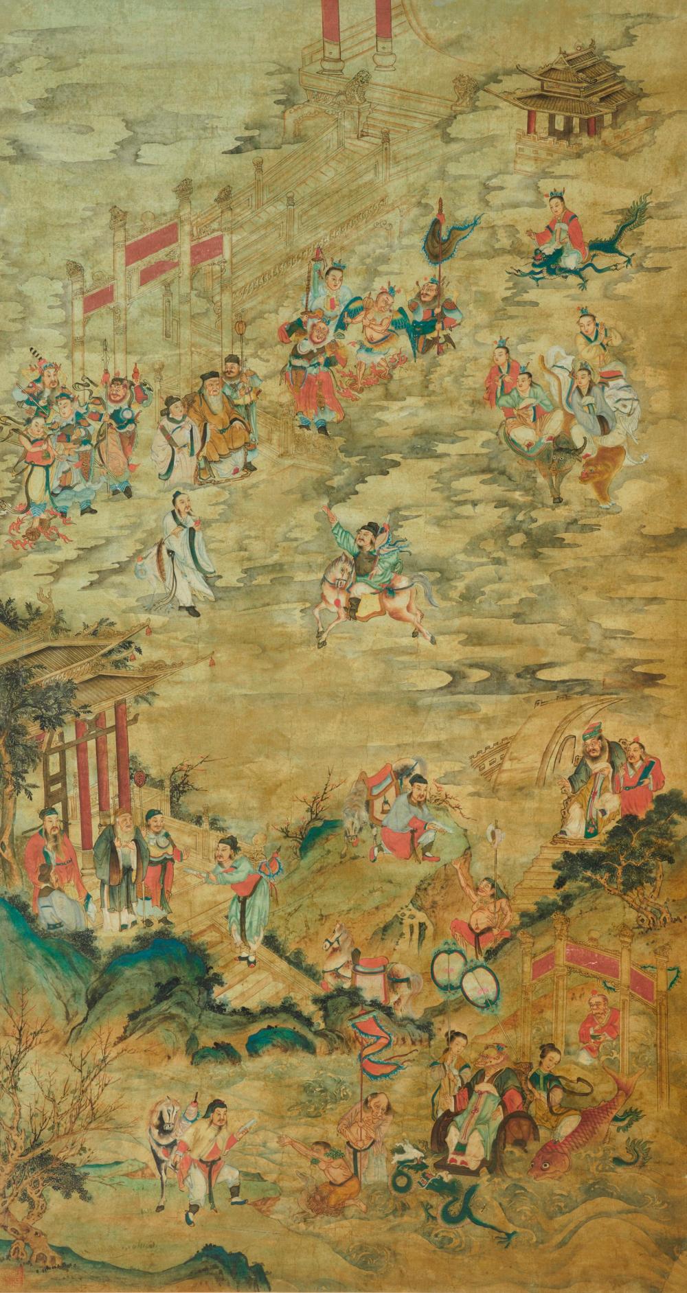 INK AND WATERCOLOR CHINESE SCROLL