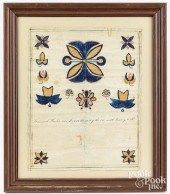 INK AND WATERCOLOR FRAKTUR BIR