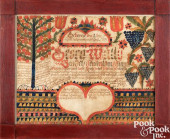 INK AND WATERCOLOR FRAKTUR BIR