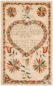 INK AND WATERCOLOR FRAKTUR TAU