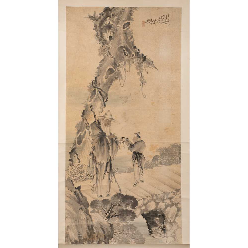 INK SCROLL PAINTING OF A LEARNED