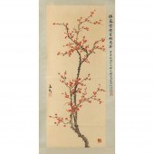 INK SCROLL PAINTING OF PLUM BL