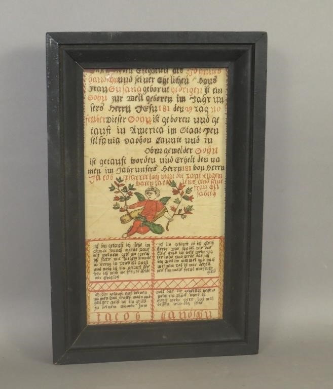 INK & WATERCOLOR FRAKTUR BIRTH &