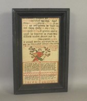 INK & WATERCOLOR FRAKTUR BIRTH