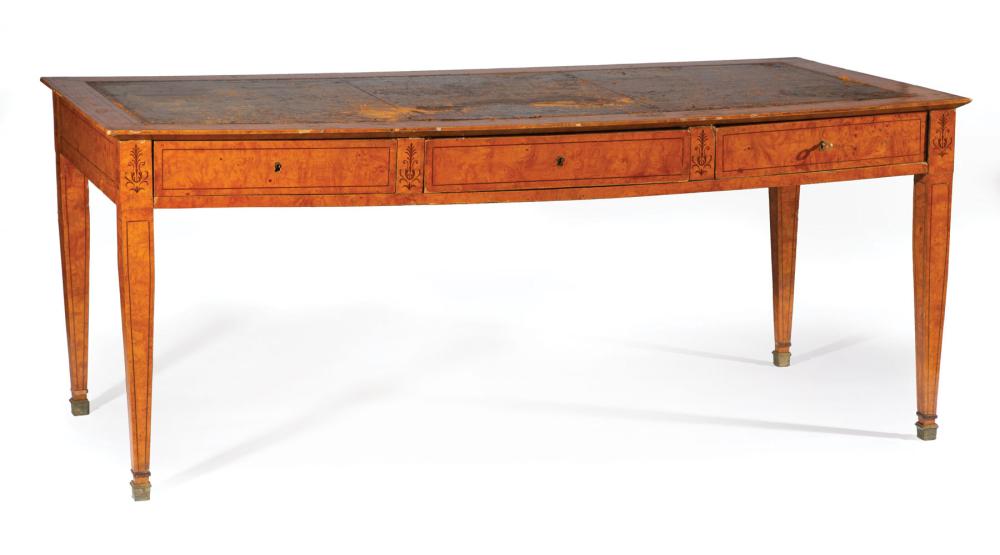 INLAID BIRCH FIGURED LIBRARY