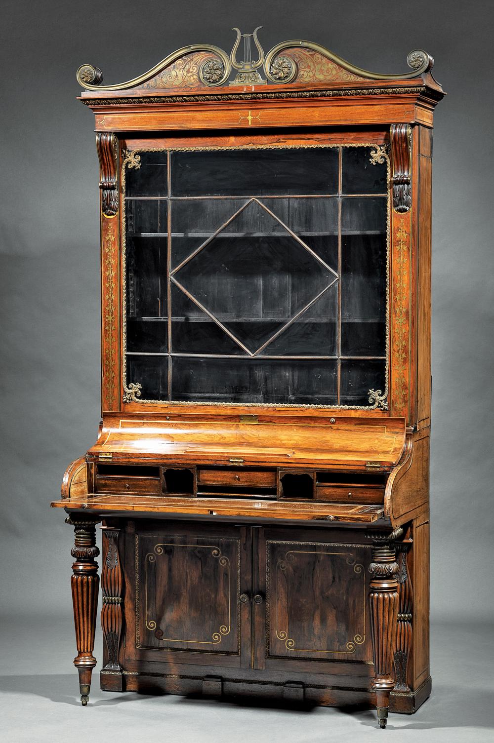 INLAID BRONZE-MOUNTED ROSEWOOD