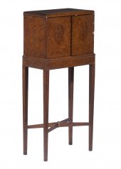 INLAID BURL CABINET 19th c. Ad