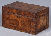INLAID BURL DRESSER BOX, 19TH