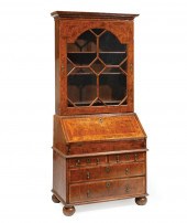 INLAID BURL WALNUT SLANT-FRONT