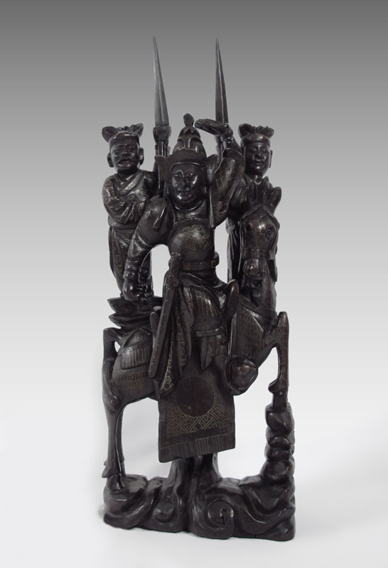 INLAID CARVED WOOD ORIENTAL