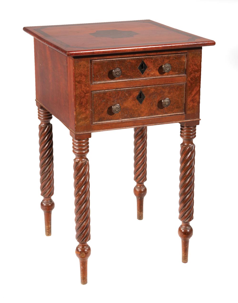 INLAID CHERRYWOOD, BURL WALNUT WORK