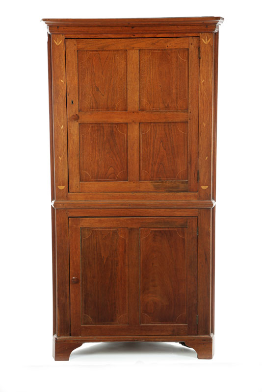 INLAID CORNER CUPBOARD.  Ohio River