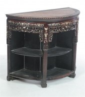 INLAID DEMILUNE TABLE.  Probab
