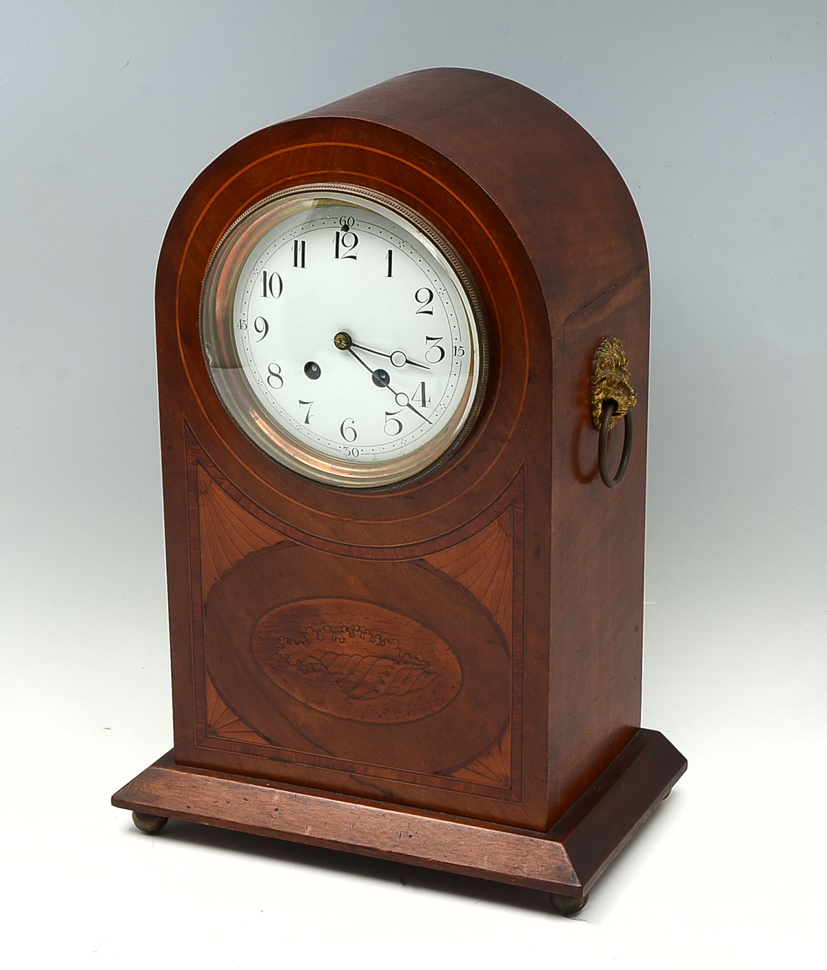 INLAID DOME TOP MANTLE CLOCK: