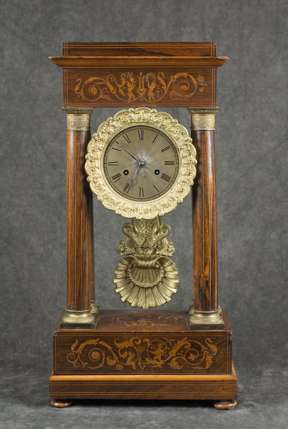 INLAID EMPIRE PORTICO CLOCKINLAID