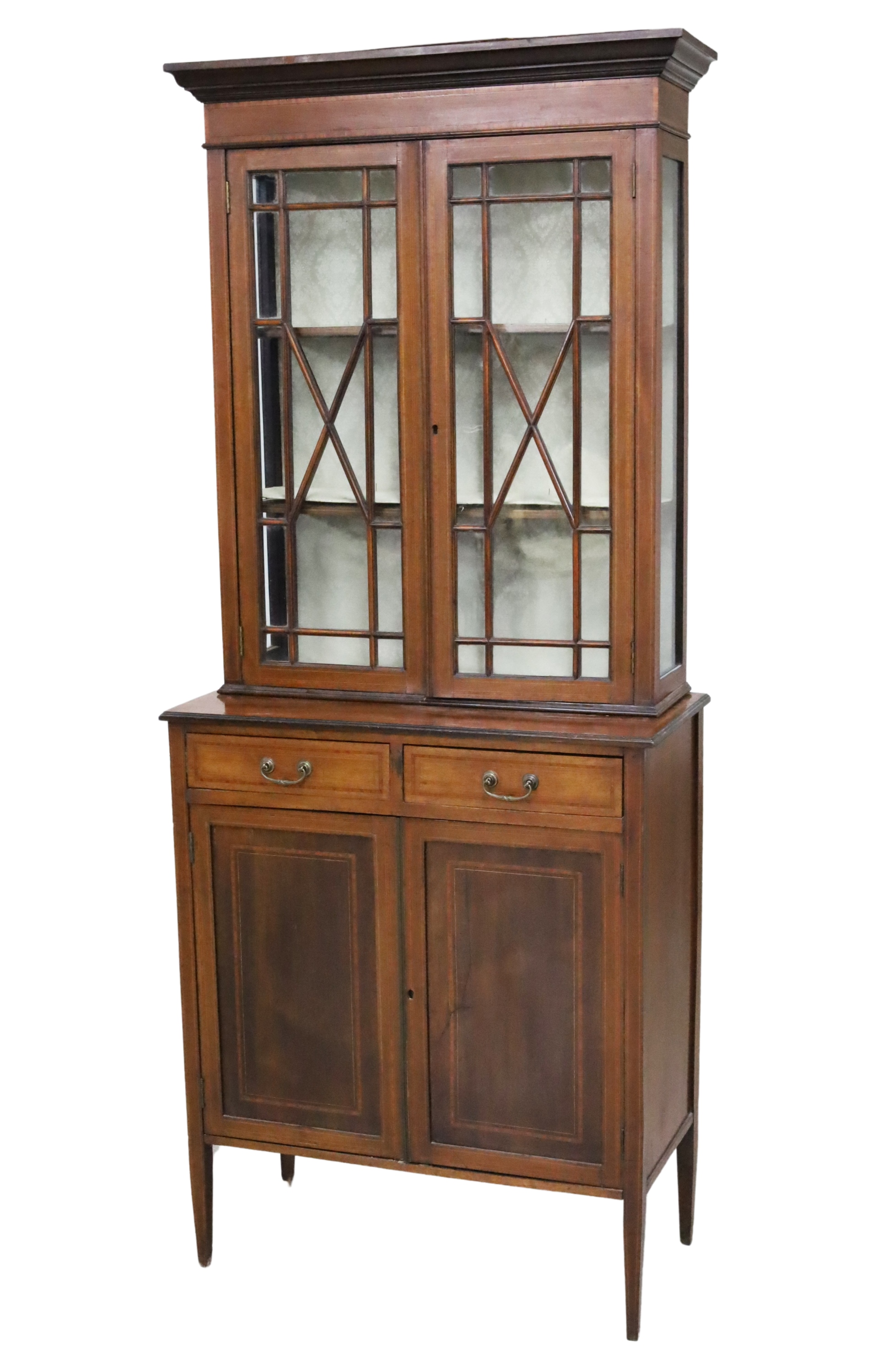 INLAID ENGLISH EDWARDIAN BOOKCASE