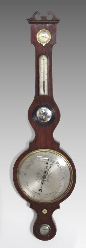 INLAID ENGLISH WHEEL BAROMETER: