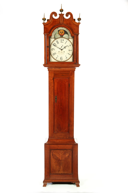 INLAID FEDERAL TALL CASE CLOCK. 