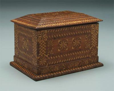 Inlaid folk art box, extensive