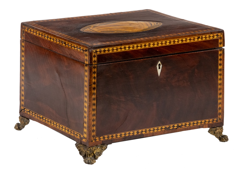INLAID FOUR-COMPARTMENT TEA CADDY