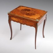 INLAID FRENCH GAME TABLE: Fren