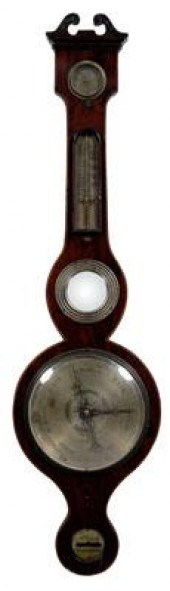 Inlaid Georgian barometer, mah