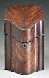 Inlaid Georgian knife box, ser
