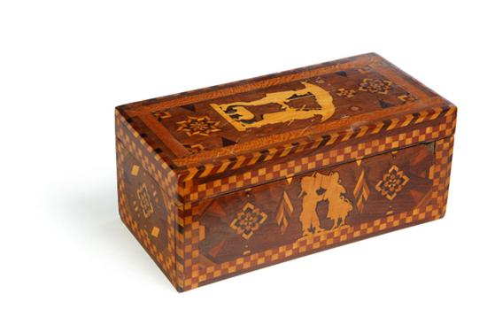 INLAID JEWELRY BOX.  American  late