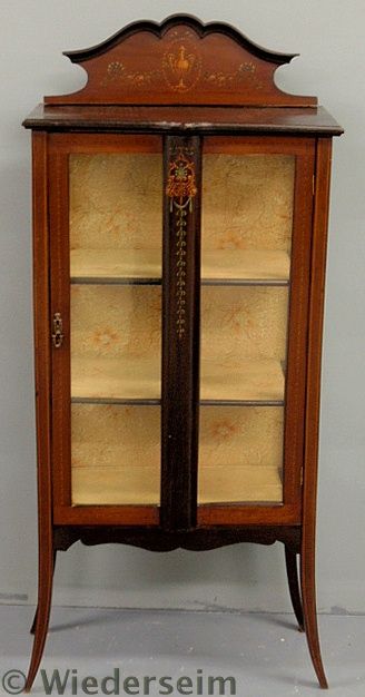 Inlaid mahogany and glass display