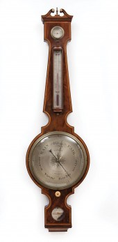 INLAID MAHOGANY BAROMETER, F.