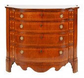 INLAID MAHOGANY BOWFRONT CHEST
