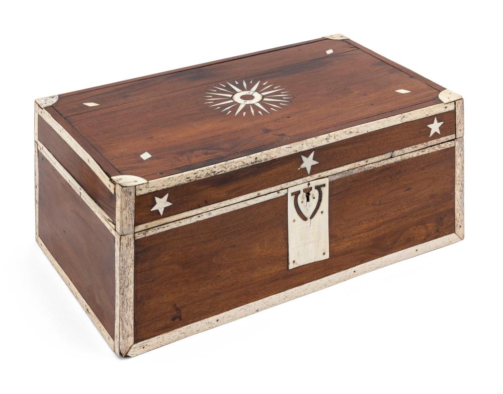 INLAID MAHOGANY BOX 19TH CENTURY