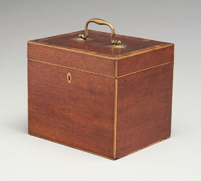 Inlaid mahogany box, band inlaid