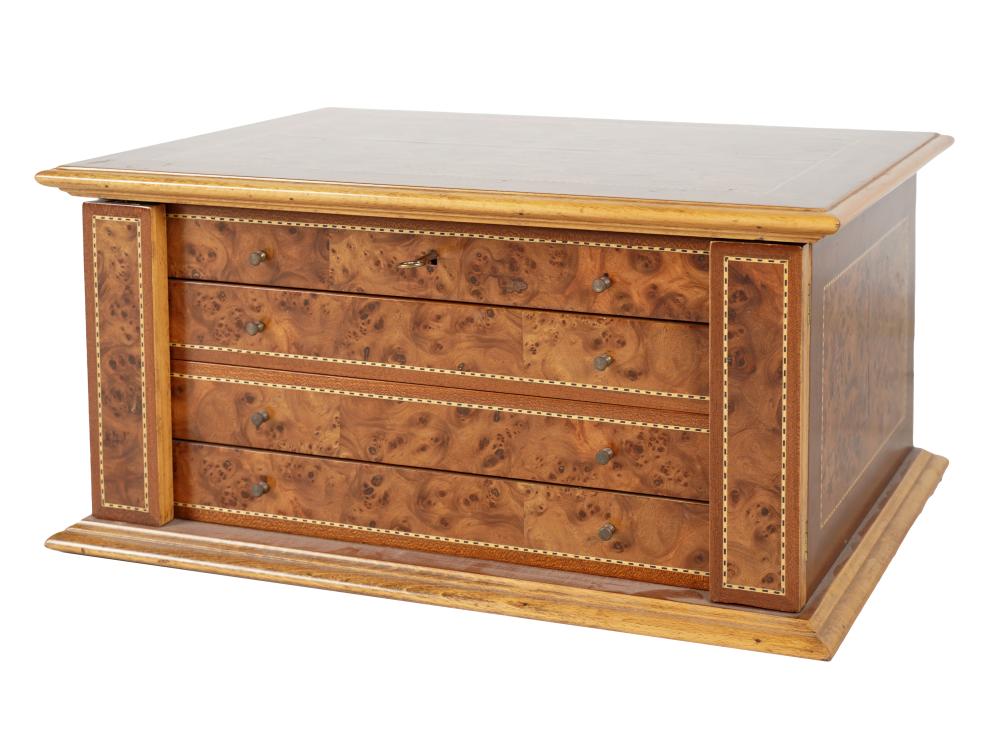 INLAID MAHOGANY & BURL LOCKSIDE