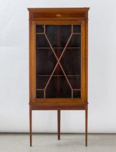 INLAID MAHOGANY CORNER CUPBOAR