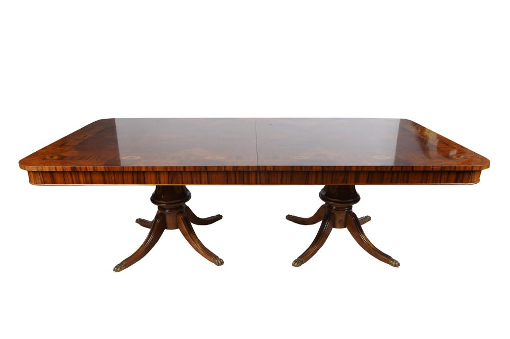 INLAID MAHOGANY DINING TABLEwith