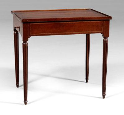 Inlaid mahogany gaming table,