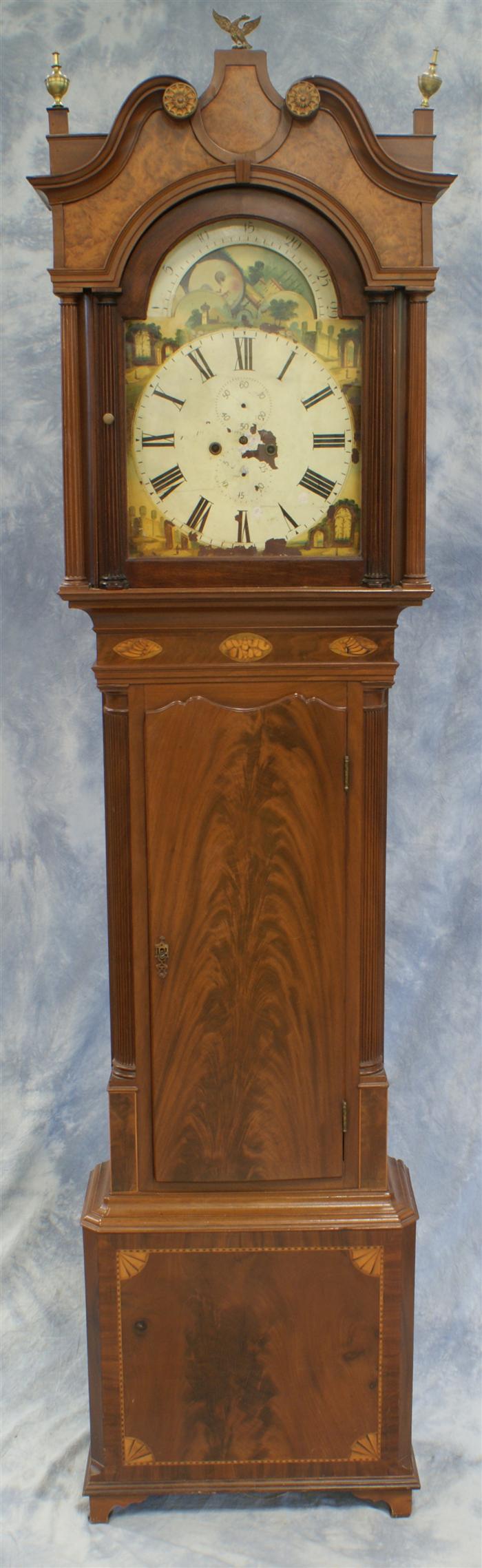 Inlaid mahogany Georgian tall