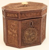 INLAID MAHOGANY GILT ROLLED PA