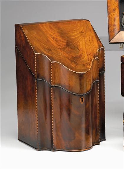 Inlaid mahogany knife box   